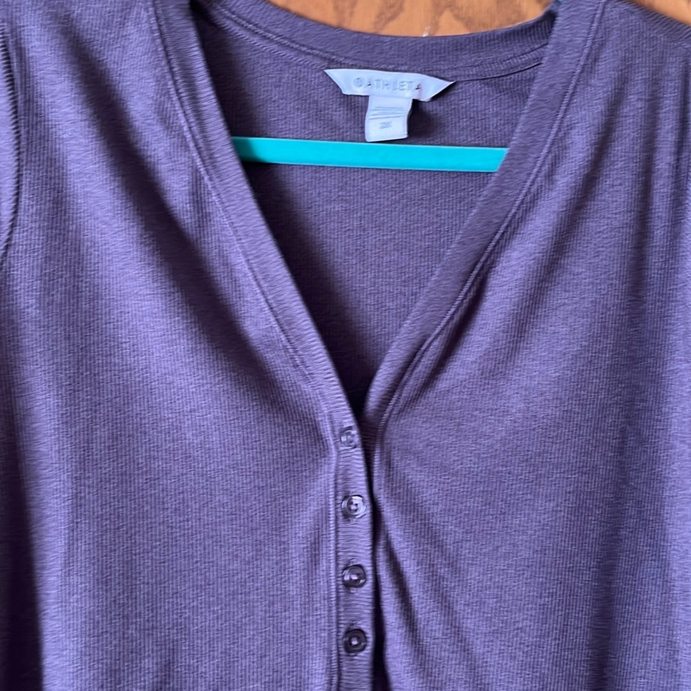 Athleta Purple Button-Up Top